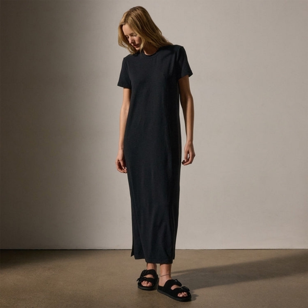 JAMES PERSE Women's Gray Cap Sleeve Maxi Long Dress Size 0 XS Minimalist Winter